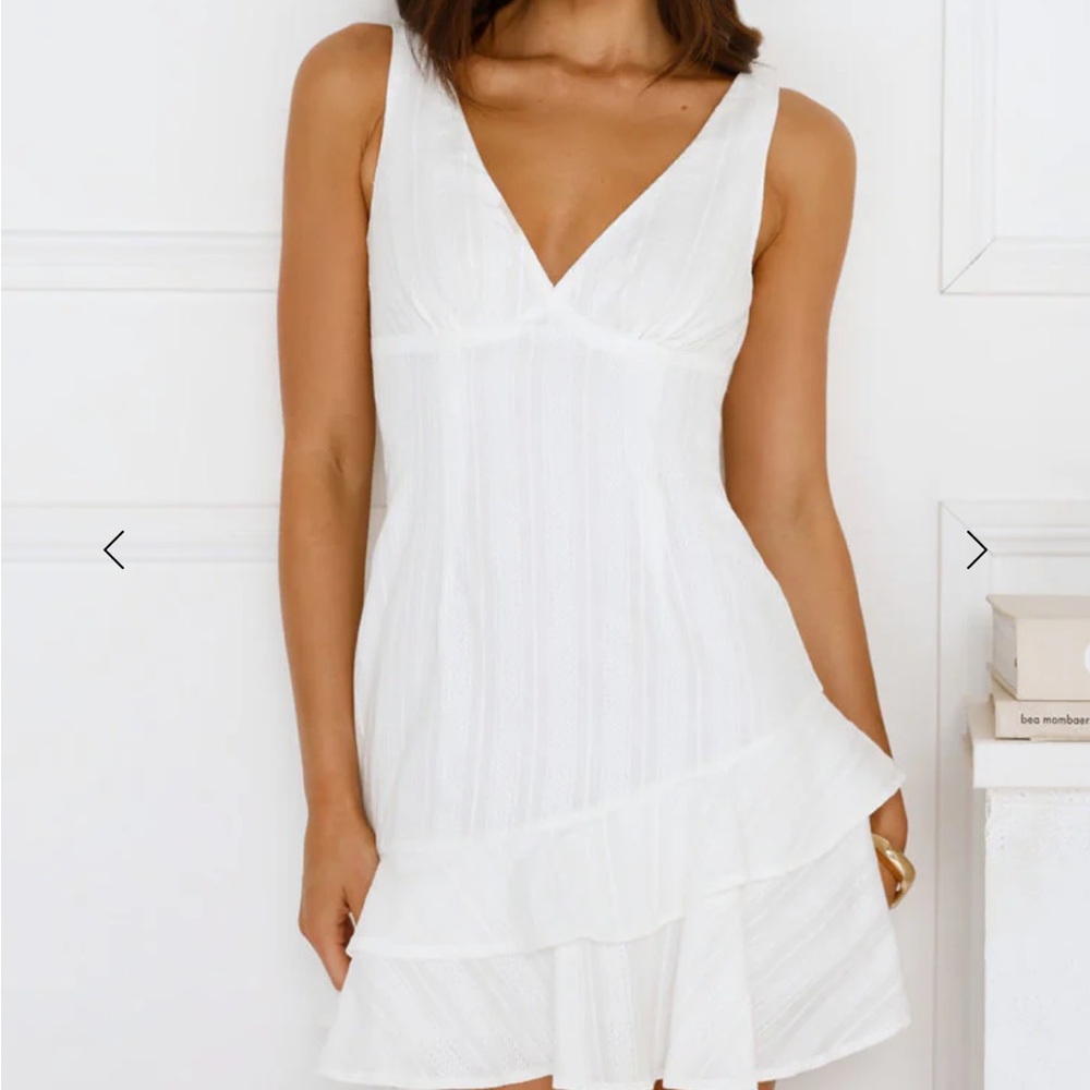 Hello Molly White V-Neck Mini Dress